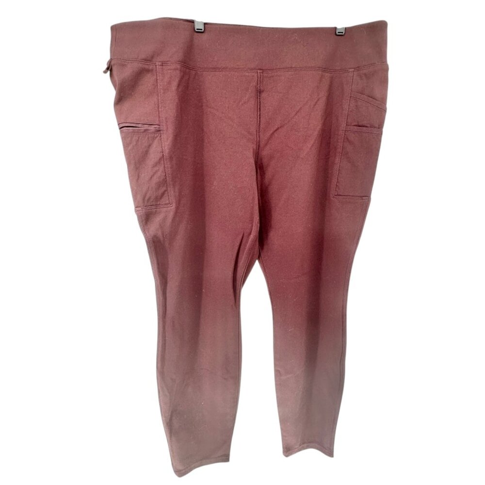 Carhartt Utility Leggings Womens 2X 20W-22W Brown Fitted Stretch With Pockets